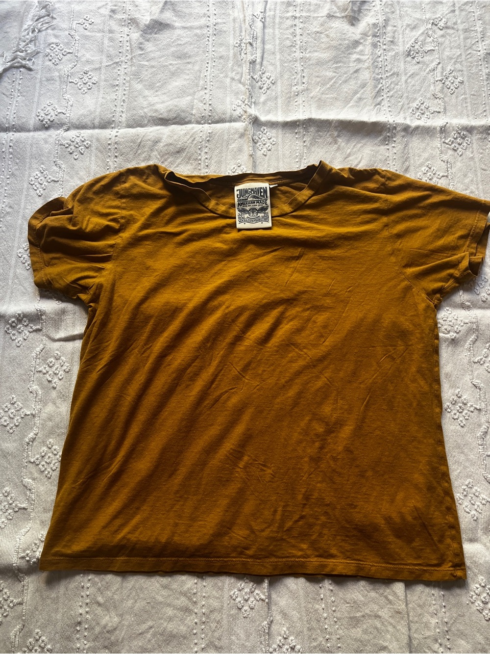 Jungmaven Women's Short Sleeve Crew Tee in Mustard
